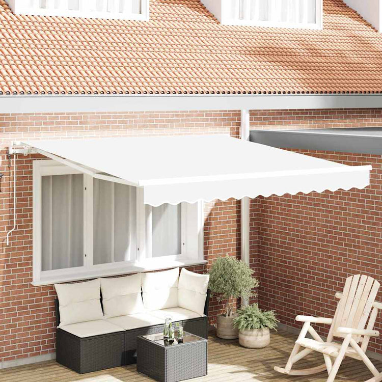 Vidaxl uitschuifbare luifel wit 300 x 250 cm stof en aluminium