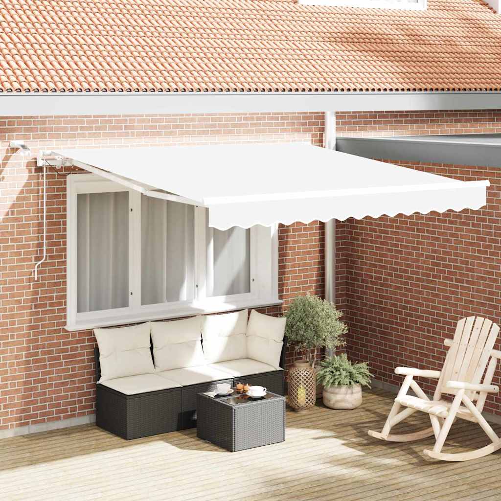 Vidaxl inklapbaar zonnescherm wit 300 x 250 cm polyester en metaal