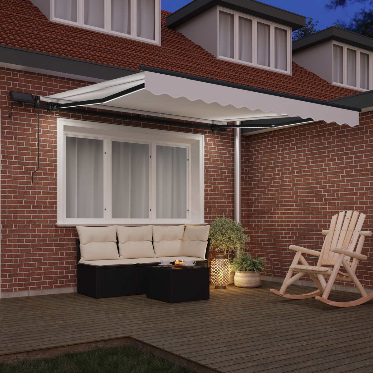 Vidaxl uitschuifbare luifel wit 300 x 250 cm stof en aluminium