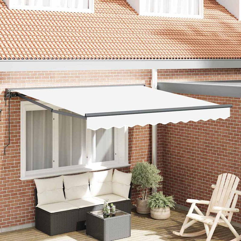 Vidaxl inklapbaar zonnescherm wit 300 x 250 cm polyester en metaal
