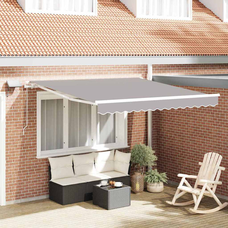 Vidaxl uitschuifbare luifel lichtgrijs 300 x 250 cm stof en aluminium