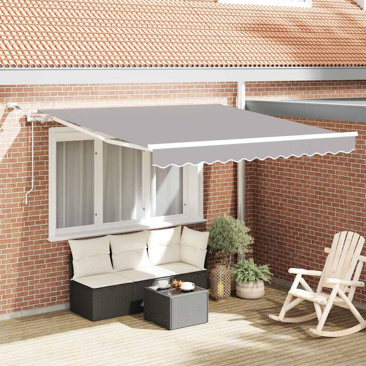 Vidaxl uitschuifbare luifel lichtgrijs 300 x 250 cm polyester