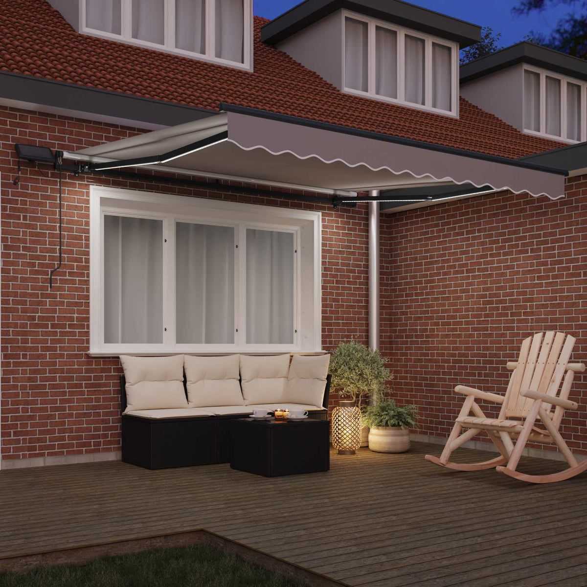 Vidaxl uitschuifbare luifel lichtgrijs 300 x 250 cm stof en aluminium
