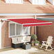 Vidaxl uitschuifbare luifel rood 300 x 250 cm stof en aluminium