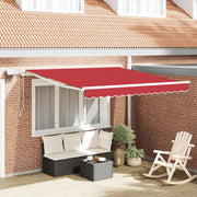 Vidaxl uitschuifbare luifel rood 300 x 250 cm stof en aluminium - afbeelding 1