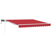 Vidaxl uitschuifbare luifel rood 300 x 250 cm stof en aluminium - afbeelding 2
