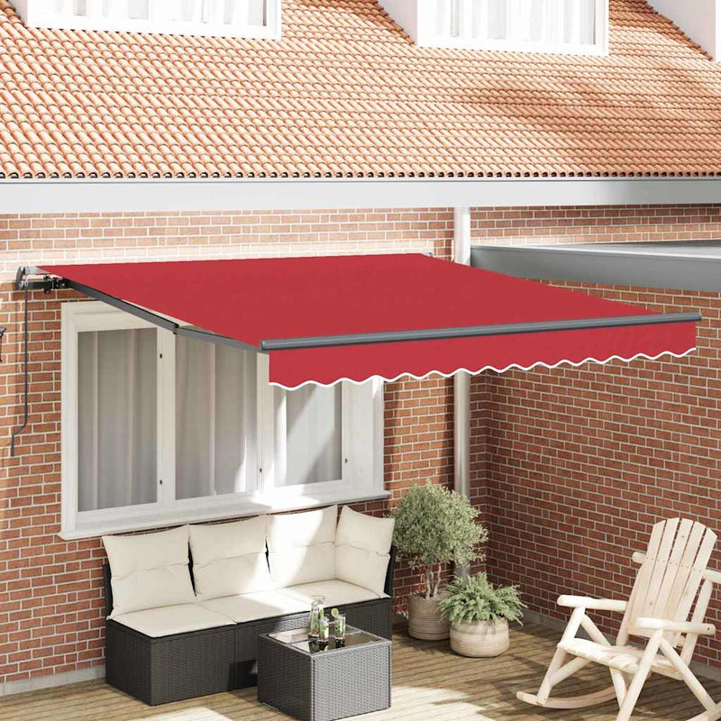 Vidaxl uitschuifbare luifel rood 300 x 250 cm polyester en aluminium