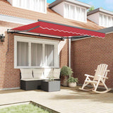 Vidaxl uitschuifbare luifel rood 300 x 250 cm polyester en aluminium - afbeelding 3