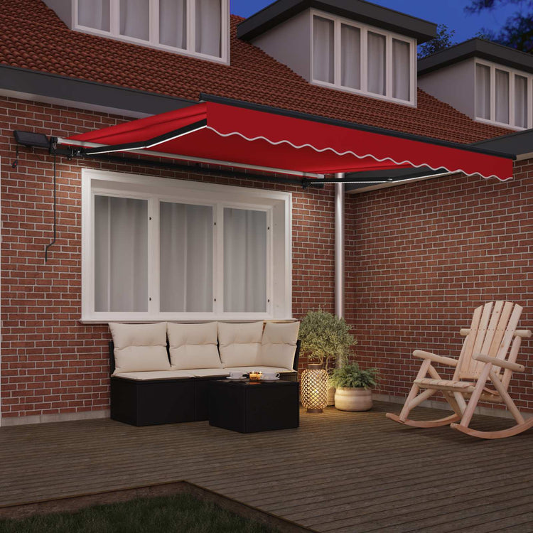 Vidaxl uitschuifbare luifel rood 300 x 250 cm stof en aluminium