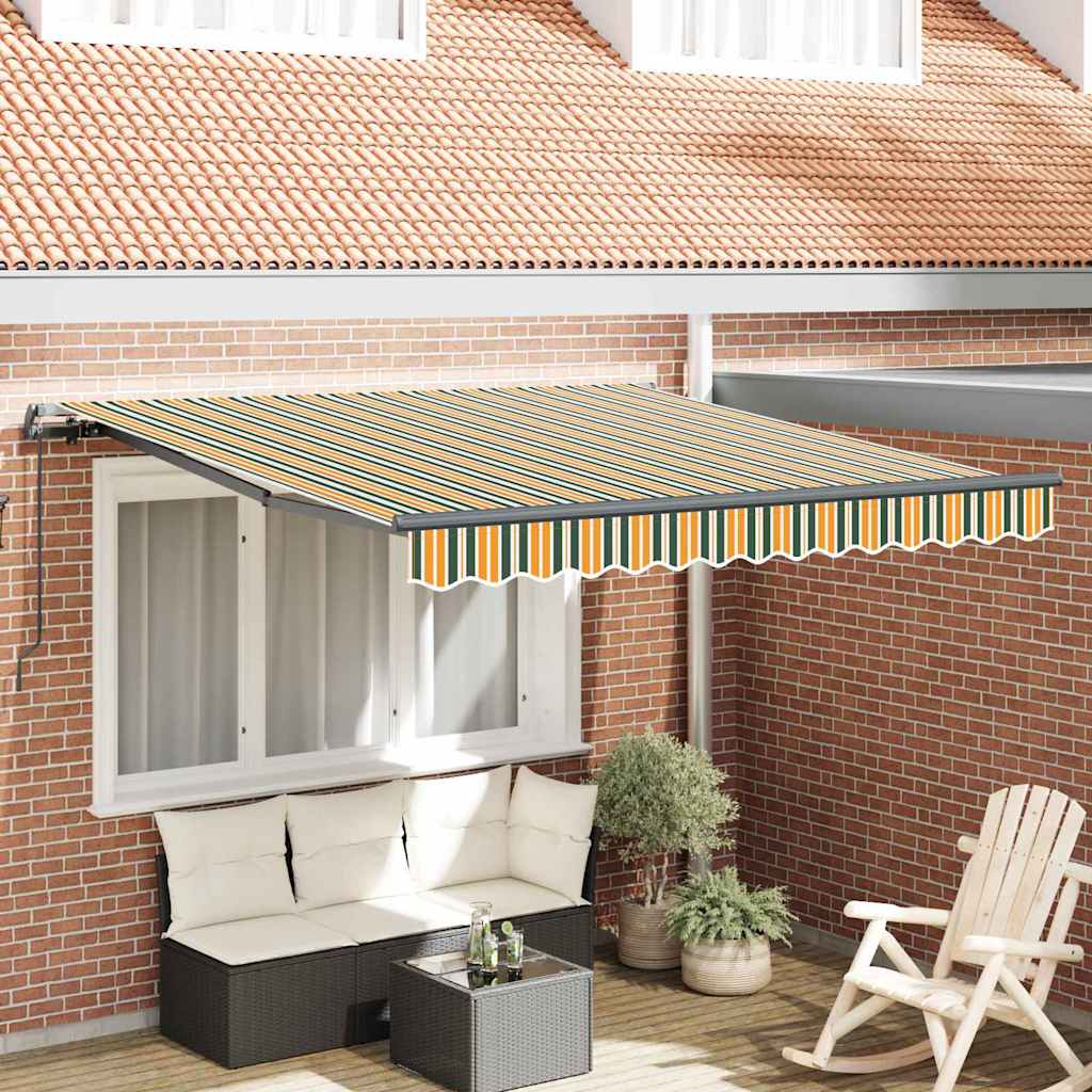 Vidaxl inklapbaar zonnescherm groen en geel 300 x 250 cm