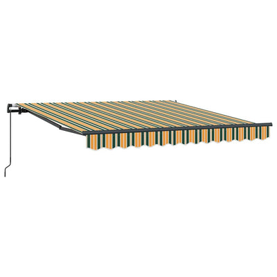 Vidaxl uitschuifbare luifel groen en geel 300 x 250 cm