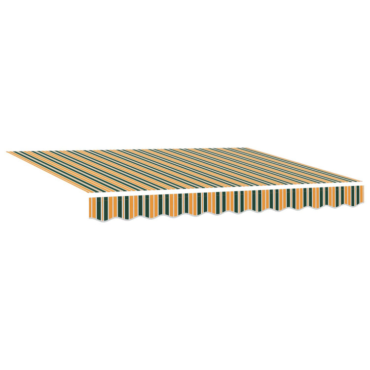 Vidaxl uitschuifbare luifel groen en geel 300 x 250 cm