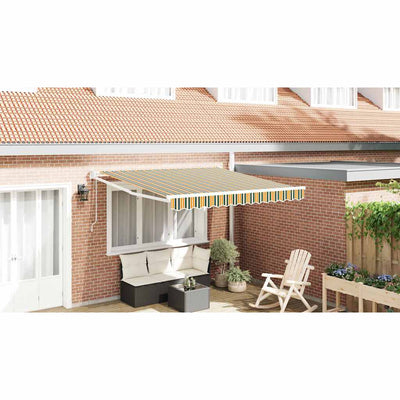 Vidaxl uitschuifbare luifel groen en geel 300 x 250 x 165 cm
