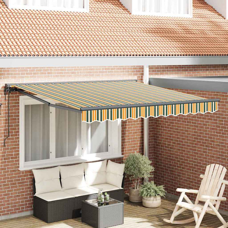 Vidaxl zijde frame groen en geel 300 x 250 cm polyester met pu-coating