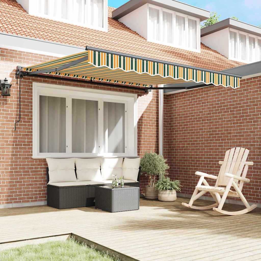 Vidaxl inklapbaar zonnescherm groen en geel 300 x 250 cm