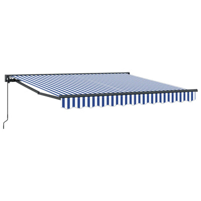 Vidaxl inklapbaar zonnescherm blauw en wit 350 x 250 cm