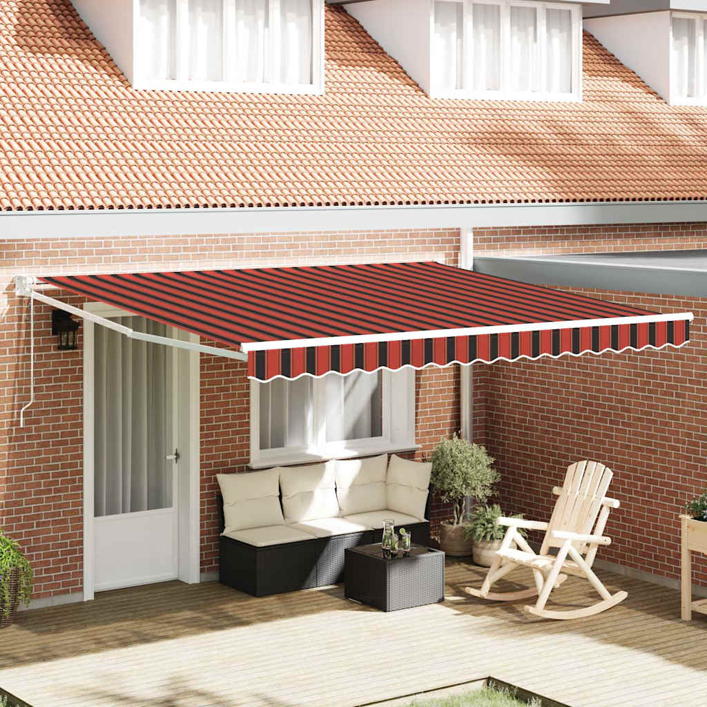 Vidaxl uitschuifbare luifel rood en zwart 350 x 250 cm
