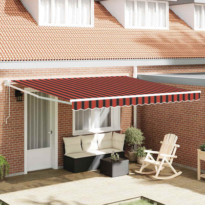 Vidaxl inklapbaar zonnescherm rood en zwart 350 x 250 cm stof en staal
