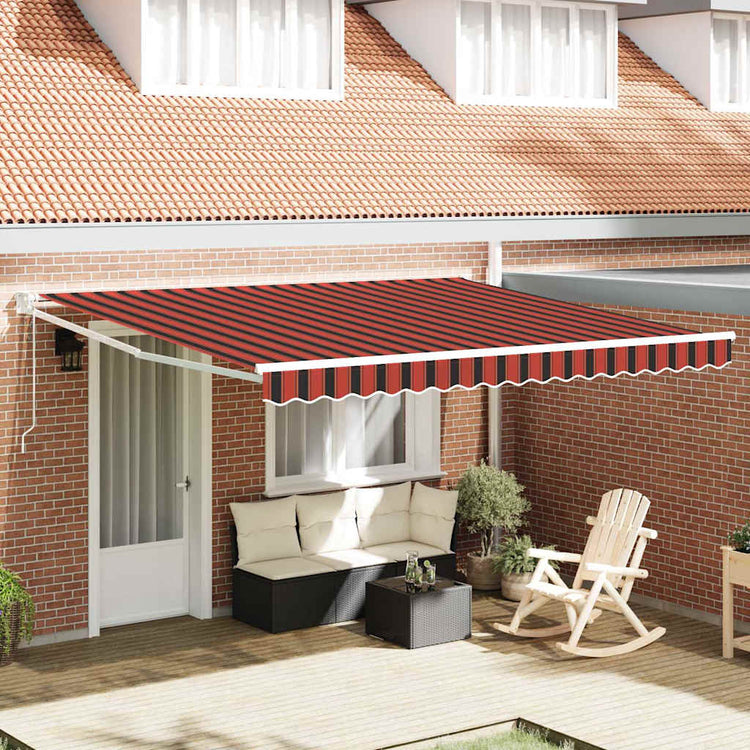Vidaxl uitschuifbare luifel rood en zwart 350 x 250 cm