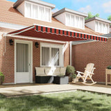 Vidaxl uitschuifbare luifel rood en zwart 350 x 250 cm - afbeelding 3