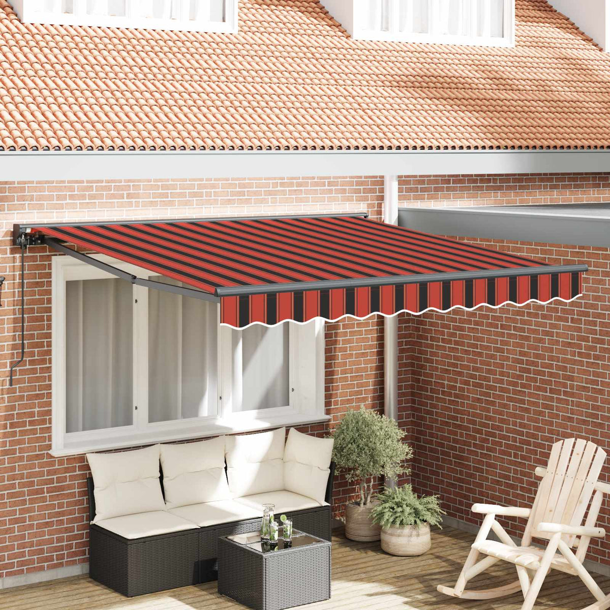 Vidaxl zijde frame oranje en zwart 350 x 250 cm