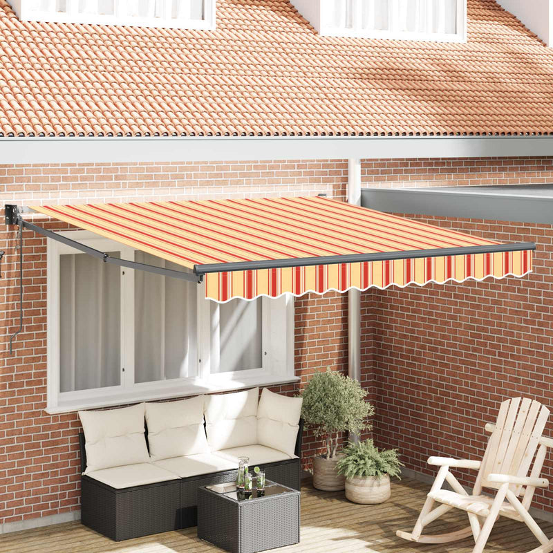 Vidaxl uitschuifbare luifel geel en oranje 350 x 250 x 165 cm