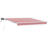 Vidaxl uitschuifbare luifel rood en wit 350 x 250 cm stof en aluminium - afbeelding 2