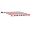 Vidaxl inklapbaar zonnescherm rood en wit 350 x 250 cm stof en staal