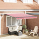 Vidaxl uitschuifbare luifel rood en wit 350 x 250 cm stof en aluminium