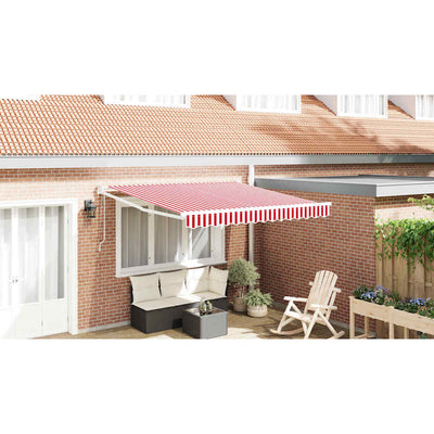 Vidaxl inklapbaar zonnescherm rood en wit 350 x 250 cm