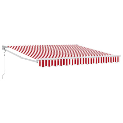 Vidaxl uitschuifbare luifel rood en wit 350 x 250 cm