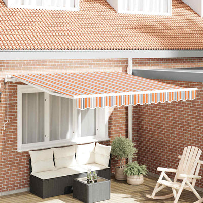 Vidaxl uitschuifbare luifel meerkleurig 350 x 250 cm stof en aluminium