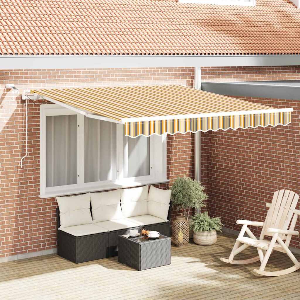 Vidaxl uitschuifbare luifel meerkleurig 350 x 250 cm polyester