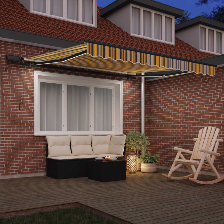 Vidaxl uitschuifbare luifel meerkleurig 350 x 250 cm stof en aluminium