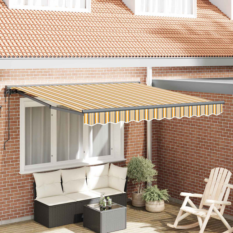 Vidaxl zijde frame geel en grijs 350 x 250 cm polyester met pu-coating