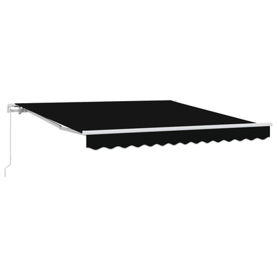 Vidaxl uitschuifbare luifel zwart 350 x 250 cm polyester en aluminium