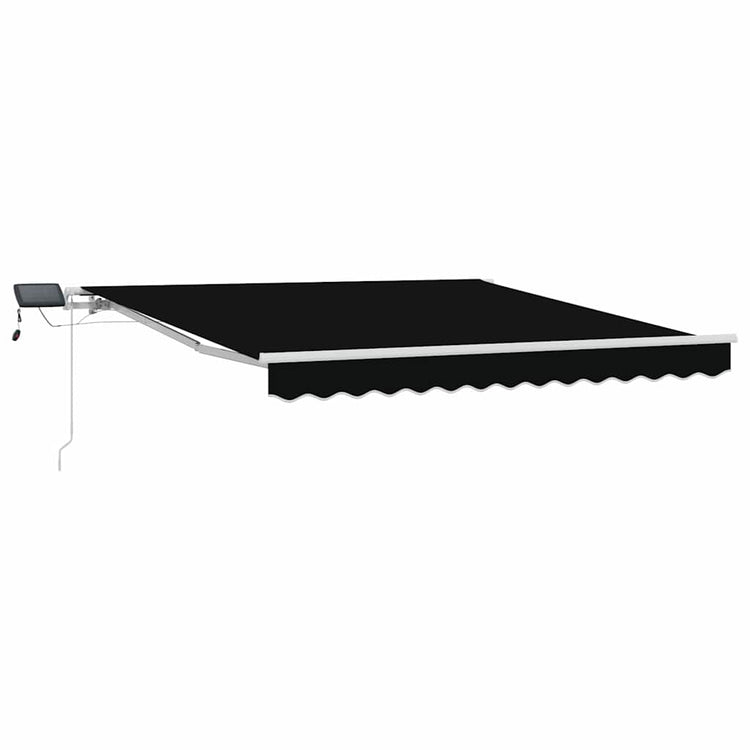 Vidaxl uitschuifbare luifel zwart 350 x 250 cm stof en aluminium