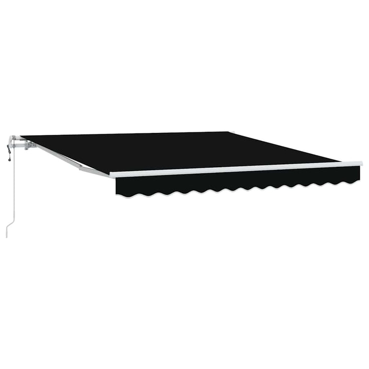 Vidaxl uitschuifbare luifel zwart 350 x 250 cm stof en aluminium