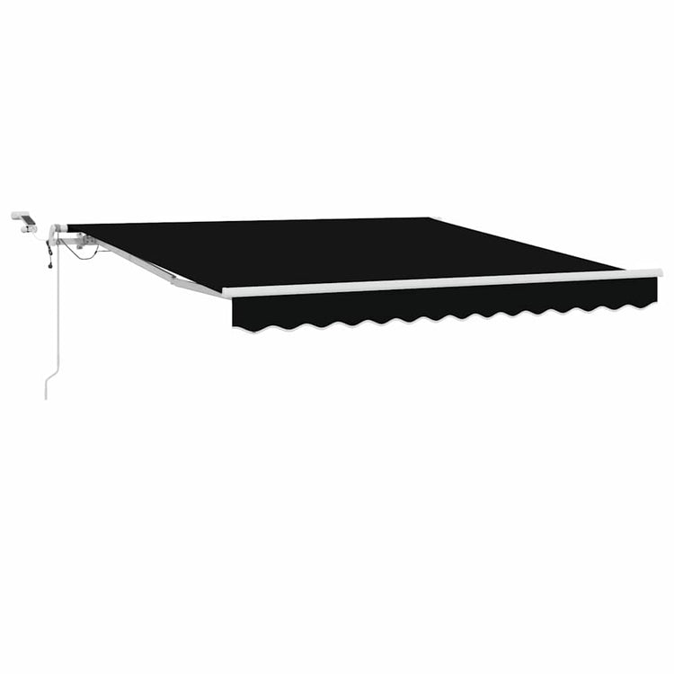 Vidaxl uitschuifbare luifel zwart 350 x 250 cm polyester