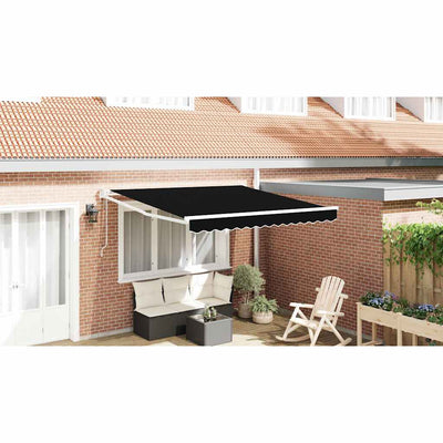 Vidaxl inklapbaar zonnescherm zwart 350 x 250 cm stof