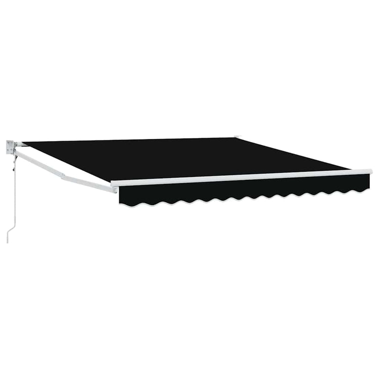 Vidaxl uitschuifbare luifel zwart 350 x 250 cm polyester en metaal