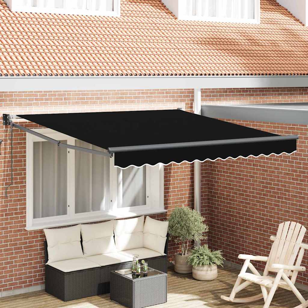 Vidaxl inklapbaar zonnescherm zwart 350 x 250 cm