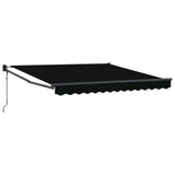 Vidaxl uitschuifbare luifel zwart 350 x 250 cm polyester en metaal - afbeelding 2
