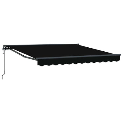 Vidaxl inklapbaar zonnescherm zwart 350 x 250 cm polyester en metaal