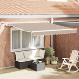 Vidaxl uitschuifbare luifel beige 350 x 250 cm polyester - afbeelding 1