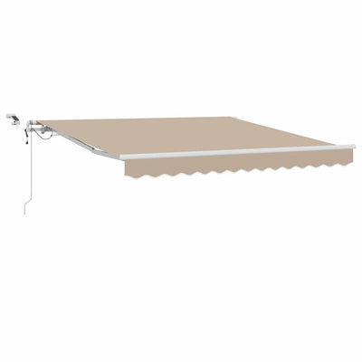 Vidaxl uitschuifbare luifel beige 350 x 250 cm polyester