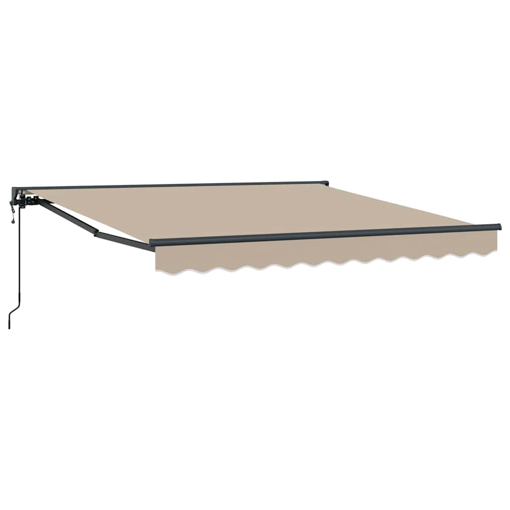 Vidaxl inklapbaar zonnescherm beige 350 x 250 cm polyester en metaal