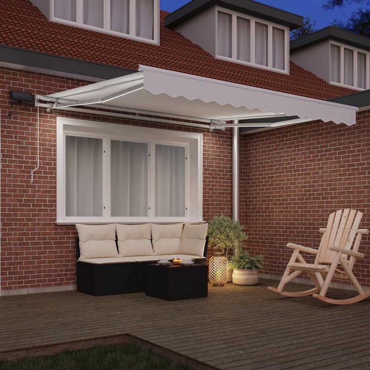 Vidaxl uitschuifbare luifel wit 350 x 250 cm stof en aluminium