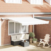 Vidaxl uitschuifbare luifel wit 350 x 250 cm stof en aluminium - afbeelding 1