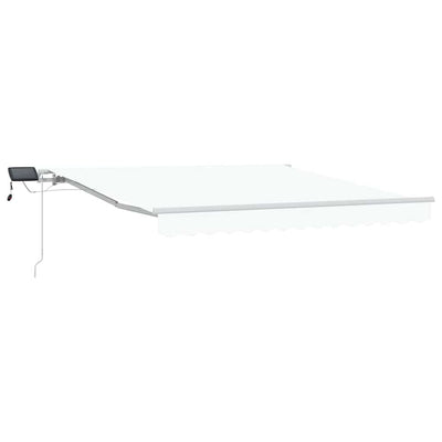 Vidaxl inklapbaar zonnescherm wit 350 x 250 cm stof en staal